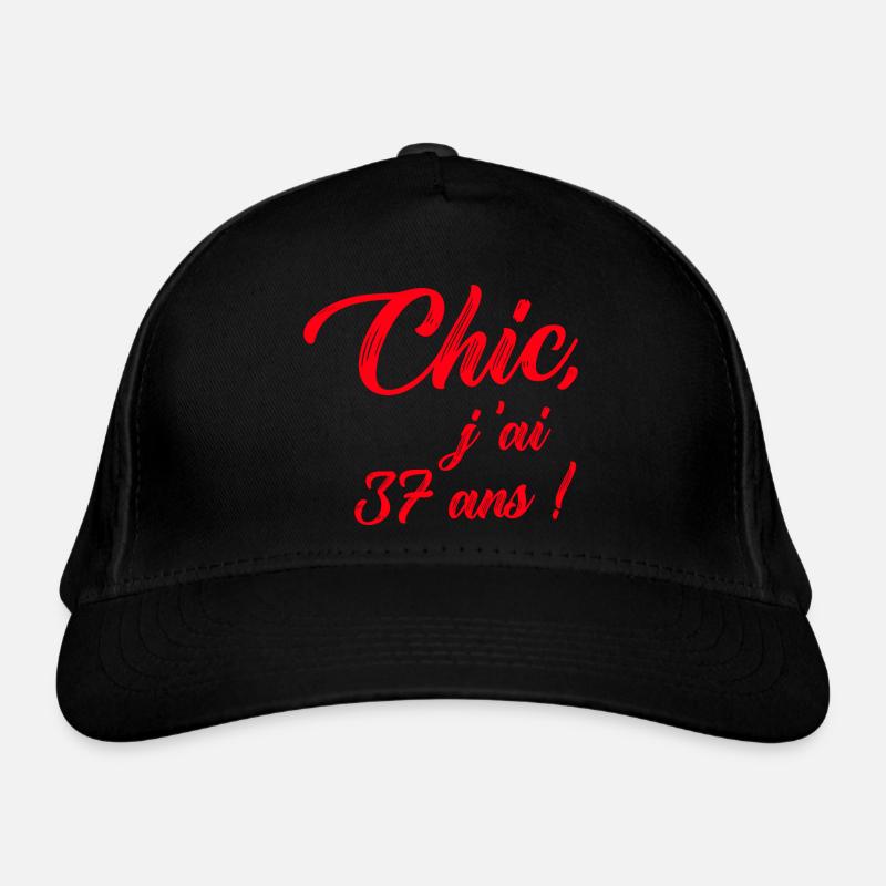 anniversaire chic j'ai 37 ans ! rouge Casquette classique bio
