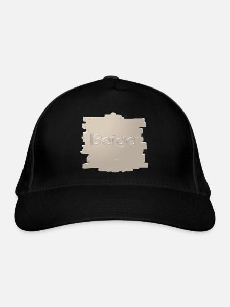 Beige - Bio-Baseballkappe - Schwarz