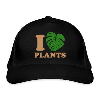 I love plants - Organic Baseball Cap - black - Front