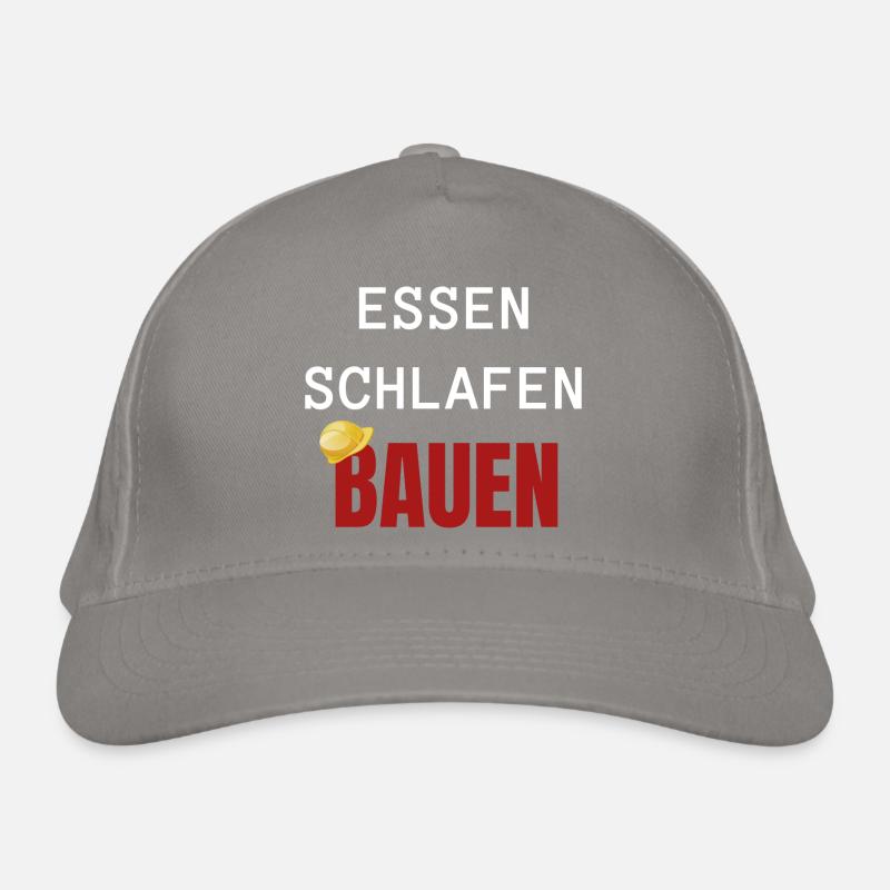 ESSEN SCHLAFEN BAUEN Bio-Baseballkappe