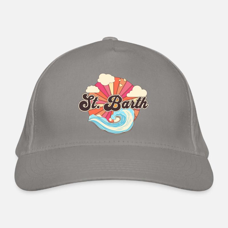 Saint Barthélemy Retro 80er Jahre Strand Bio-Baseballkappe
