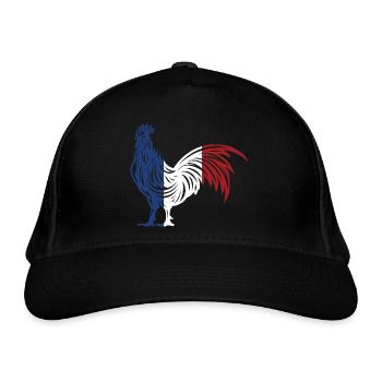 Flagge von Frankreich - Flagge Frankreich - Wurzeln - Bio-Baseballkappe - Schwarz - Vorne