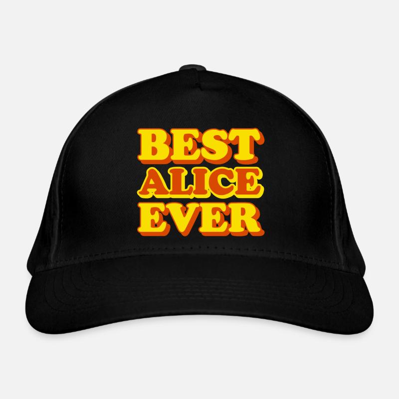 Alice's First Name Funny Gift Organic Baseball Cap