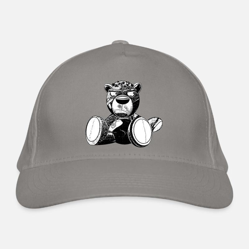 Creepy Teddy Black&White Bio-Baseballkappe