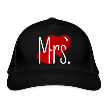 Partnerlook Mr and Mrs Valentinstag Passendes Paar - Bio-Baseballkappe - Schwarz - Vorne
