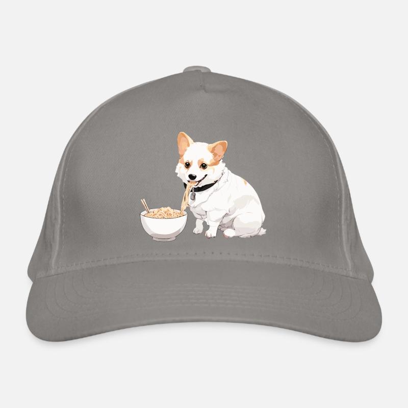 Corgi isst Ramen #1 Bio-Baseballkappe
