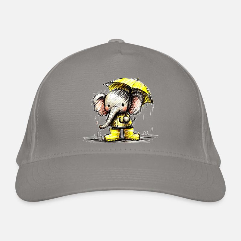 Elephant in the rain Organic Baseball Cap