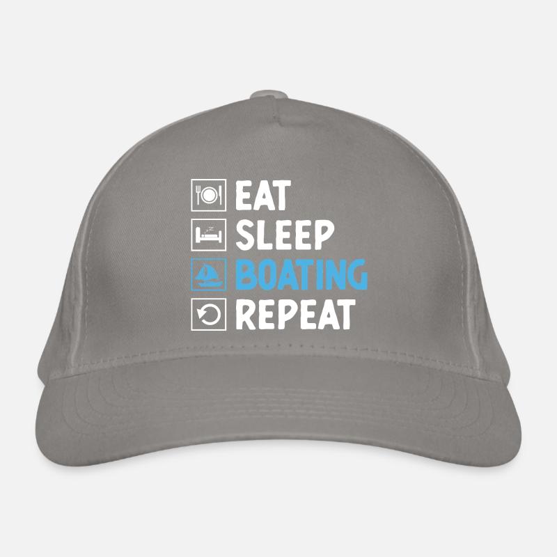 Essen, Schlaf, Bootfahren, Paddelboot Bio-Baseballkappe