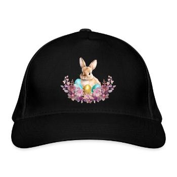 Rabbit in the nest - Organic Baseball Cap - black - Front