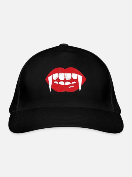 Fantastique / Dracula: - crocs Fangs - Casquette classique bio - noir - Devant