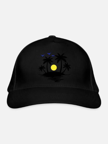 Insel Paradise - Bio-Baseballkappe - Schwarz - Vorne
