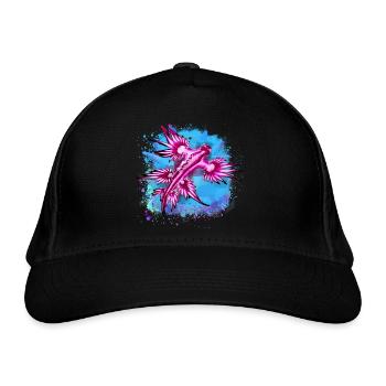 blue draggon,blue glaucus,blue ocean snail - Organic Baseball Cap - black - Front