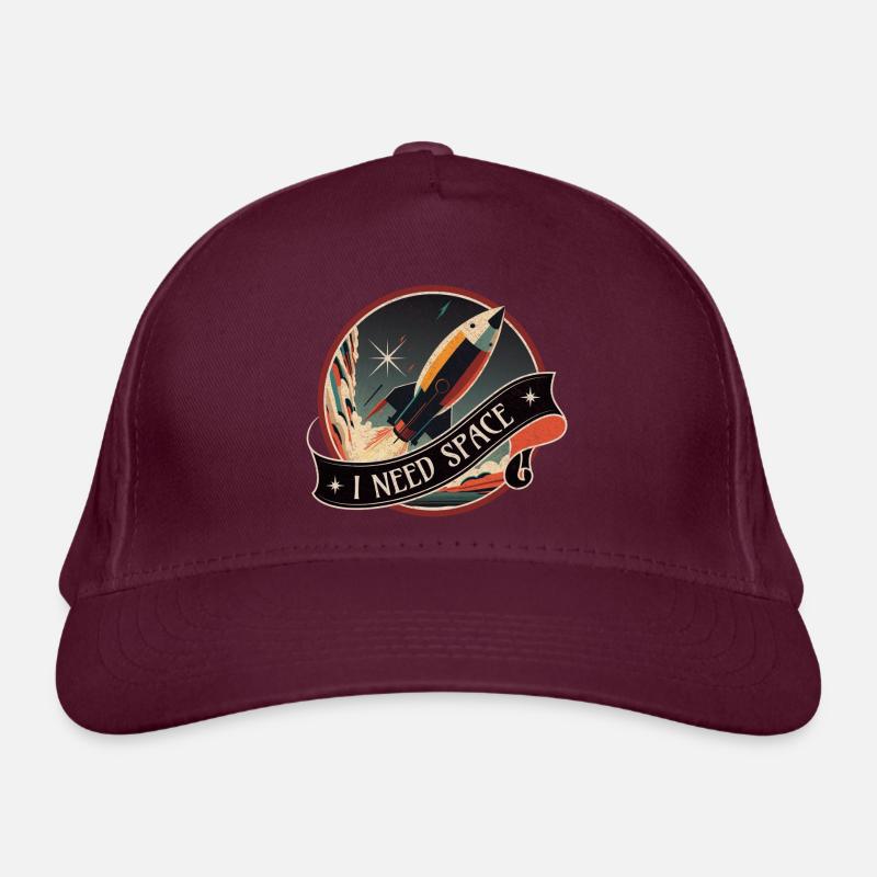 I Need Space Old School Retro Rocket Quote Organic Baseball Cap