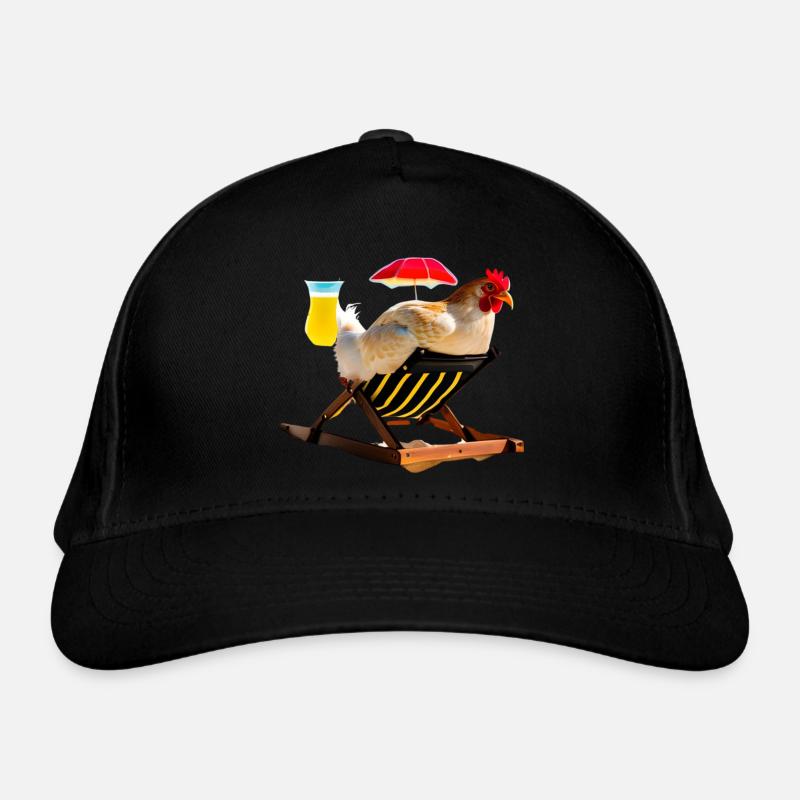Spaß, Huhn am Strand Bio-Baseballkappe