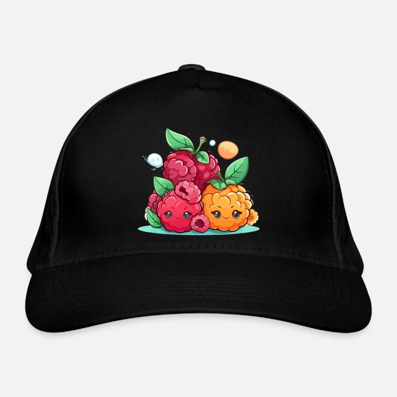 Kawaii Himbeeren Bio-Baseballkappe