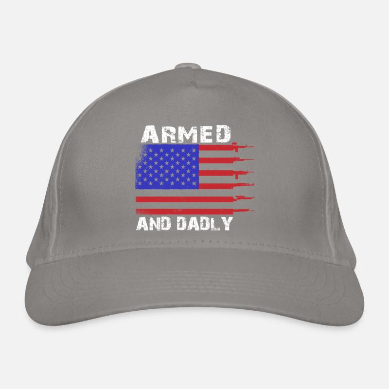 Bewaffnet und väterlich Lustige väterliche Väter Bio-Baseballkappe