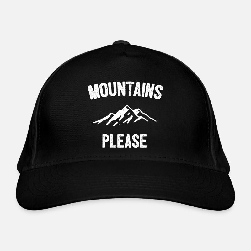 Mountains Please - Organic Baseball Cap - black
