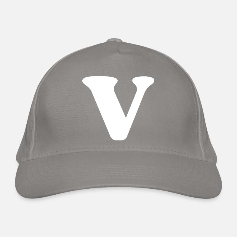 Letter v Organic Baseball Cap