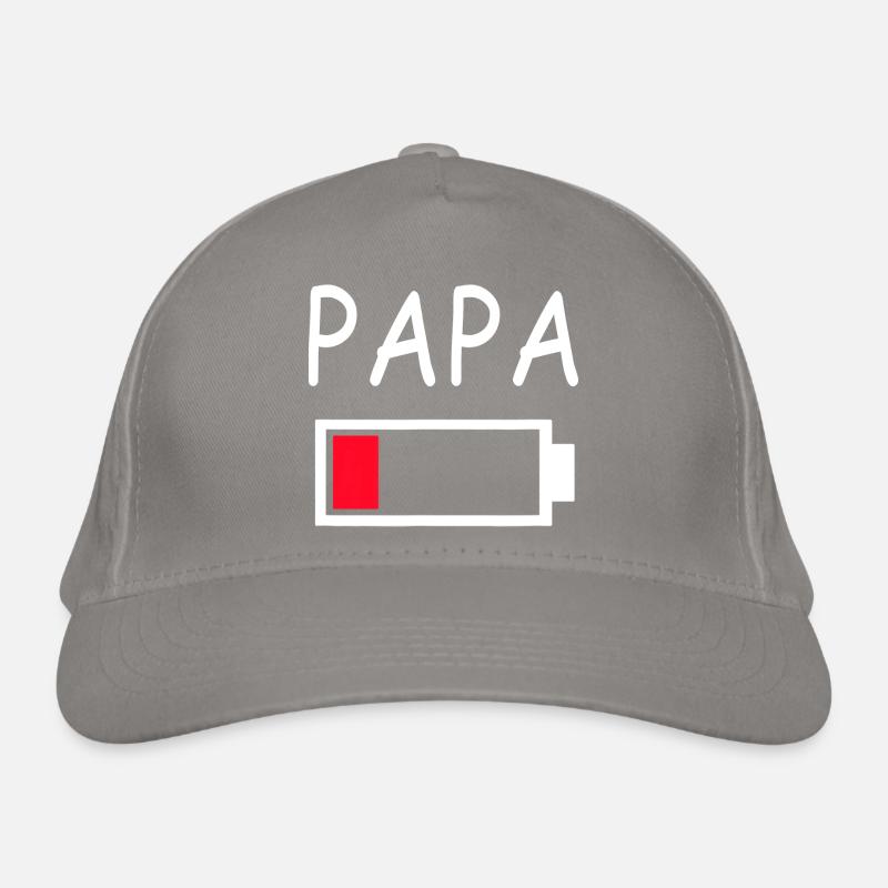 Papa Battery Empty Daddy Battery Dad Battery Organic Baseball Cap