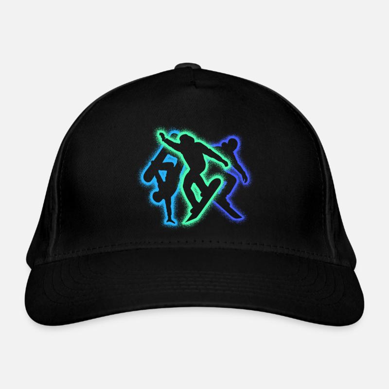 Silhouettes de snowboardeurs hommes garçons snowboard Casquette classique bio