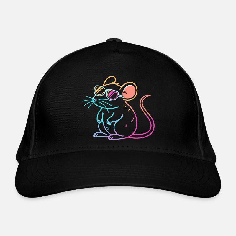 Regenbogenratten-Neonbrille Bio-Baseballkappe