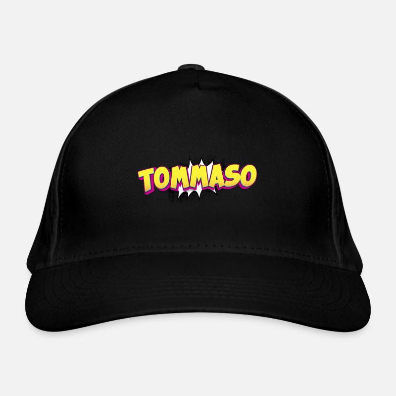 Tommaso benutzerdefinierter Name Comic-Buch-Stil Pop-Art, Bio-Baseballkappe
