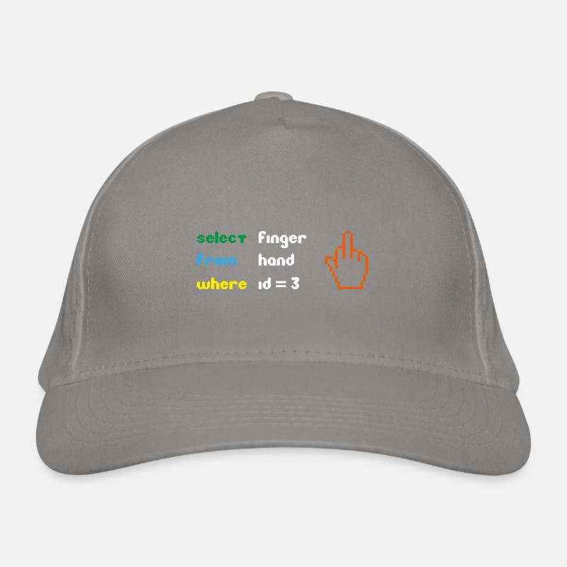 Funny SQL Query : un doigt d’honneur 8 bits pour les geeks Casquette classique bio