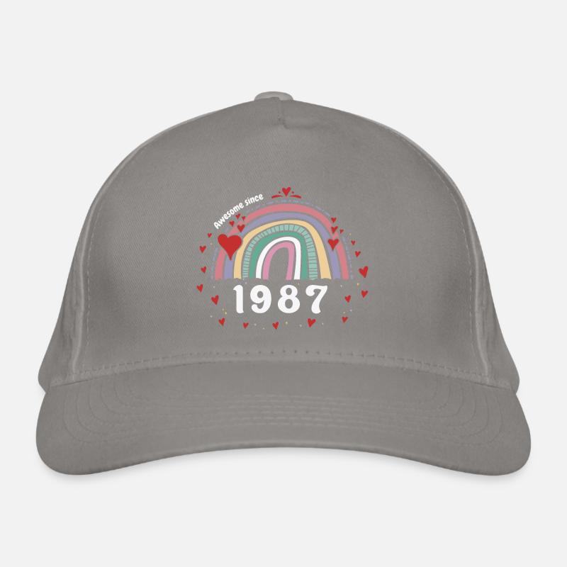 Cute Rainbow Awesome 1987 - 36. Geburtstag mit Bio-Baseballkappe