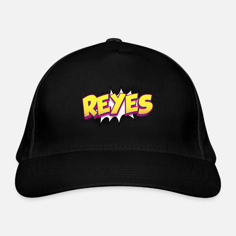 Reyes benutzerdefinierter Name Comic-Buch-Stil Pop-Art, Reyes Bio-Baseballkappe