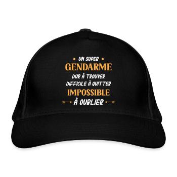Super gendarme - Casquette classique bio - noir - Devant