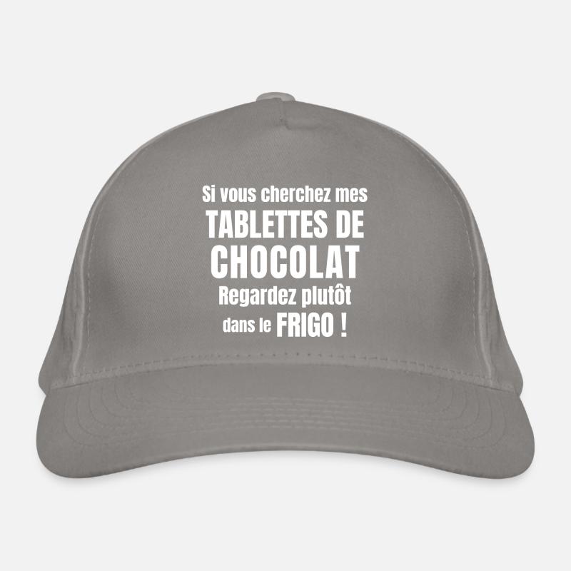 chocolat, j'aime le chocolat, tablette de chocolat Casquette classique bio