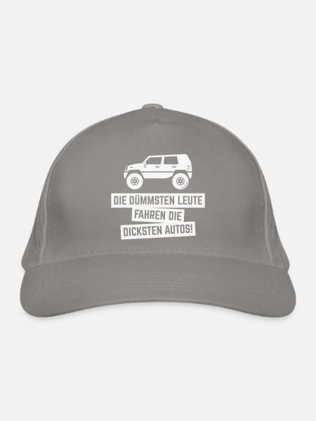 Die Dümmsten Leute Fahren Die Dicksten Autos! (W) - Bio-Baseballkappe - Hellgrau - Vorne