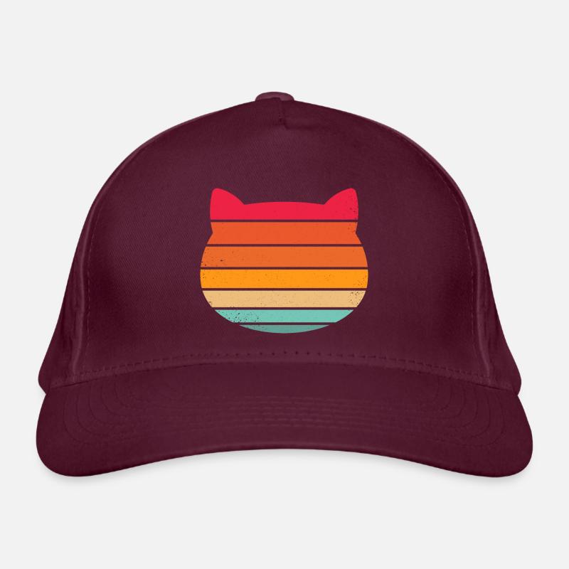 Chaton Vintage Coucher De Soleil Casquette classique bio