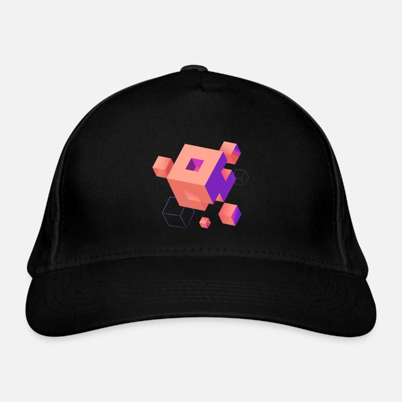 Cube Escher Space Nerd 3D AI Geek Cool PC Techie Organic Baseball Cap