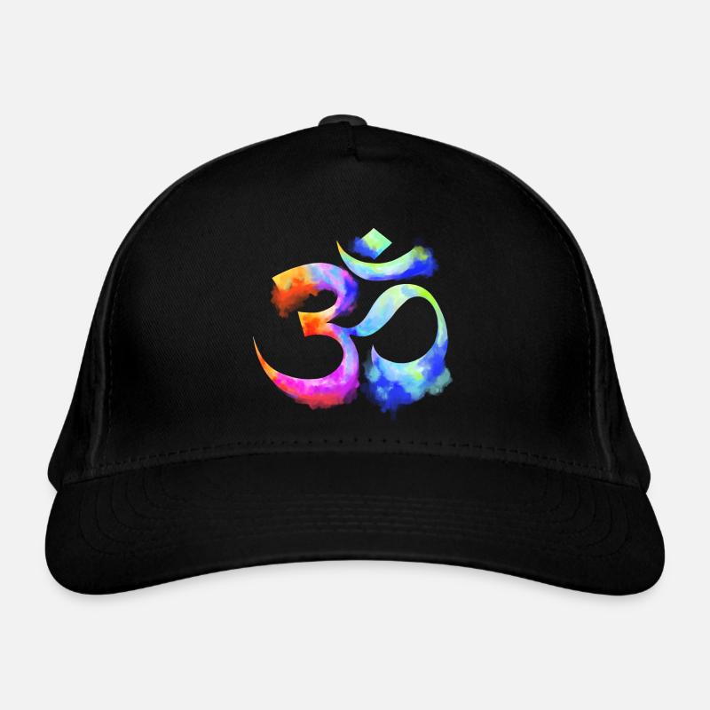 Om arcenciel watercolor - Organic Baseball Cap - black
