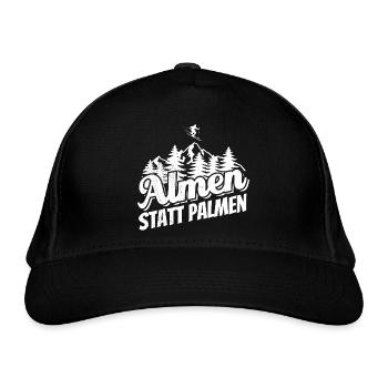 Almen statt Palmen Ski, Apres Ski, Wintersport - Bio-Baseballkappe - Schwarz - Vorne