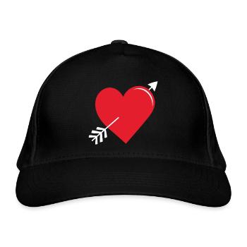 Flèche Coeur Rouge - Casquette classique bio - noir - Devant