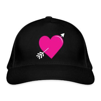 Flèche Coeur Rose - Casquette classique bio - noir - Devant