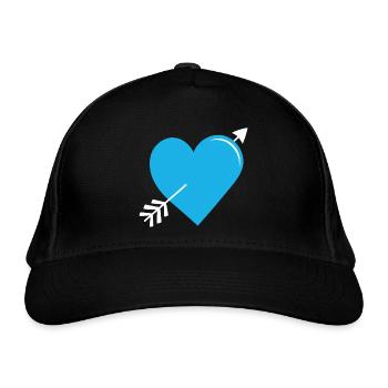Flèche Coeur Bleu - Casquette classique bio - noir - Devant