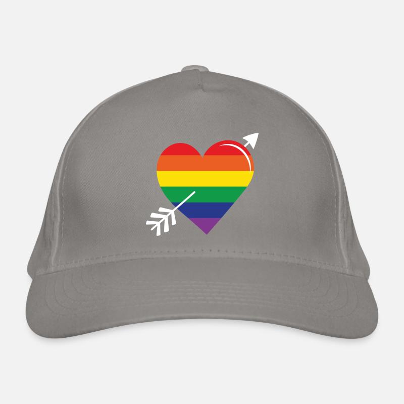 Arrow Rainbow Heart Pride Organic Baseball Cap