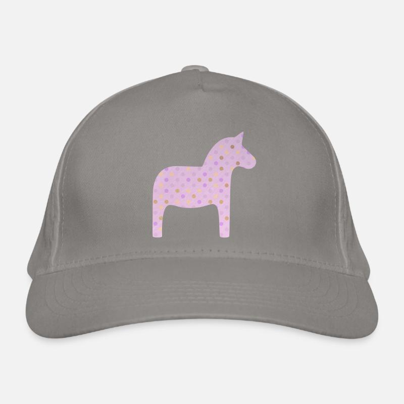 Dalapferd rosa Dots skandinavisch Schweden Deko Bio-Baseballkappe