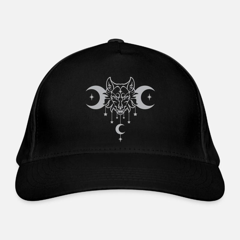 Wicca Moon Wolf - Anpassbare Farbe Bio-Baseballkappe