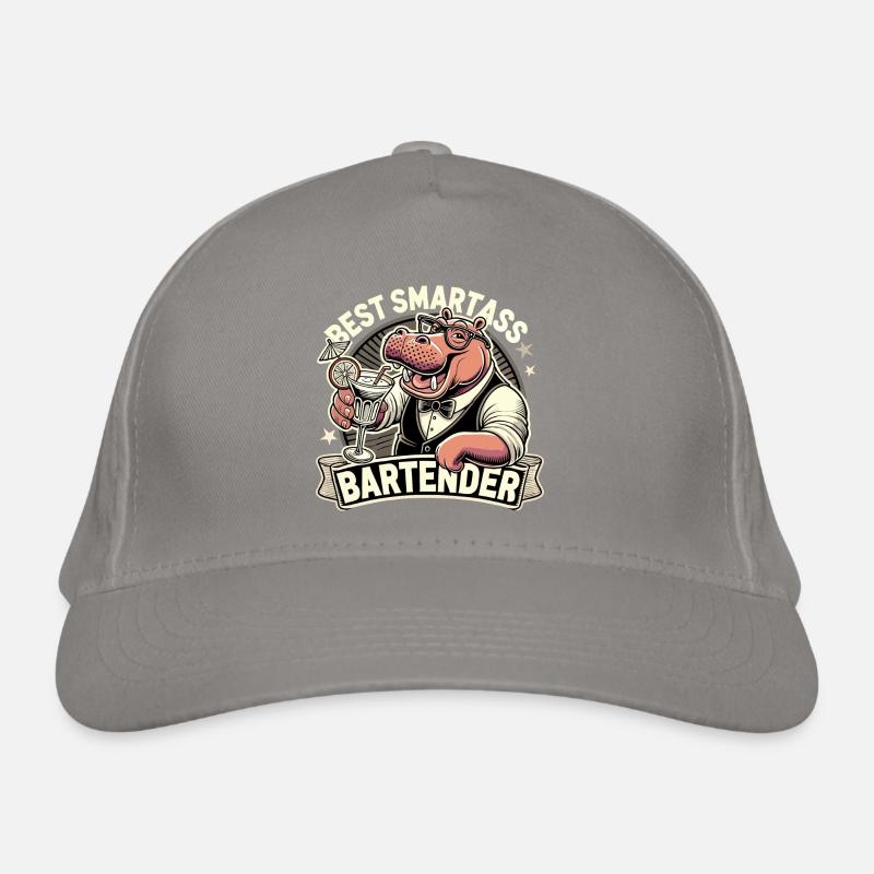 Barkeeper Barmann Nilpferd Flusspferd Geschenk Bio-Baseballkappe