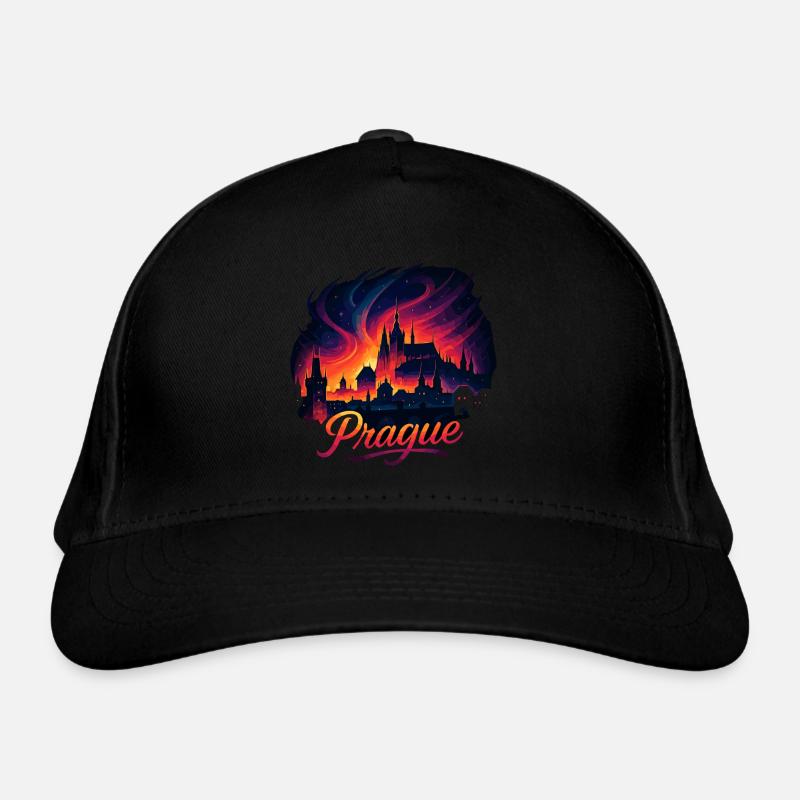 Prague Capitale République tchèque Silhouette Cadeau Casquette classique bio