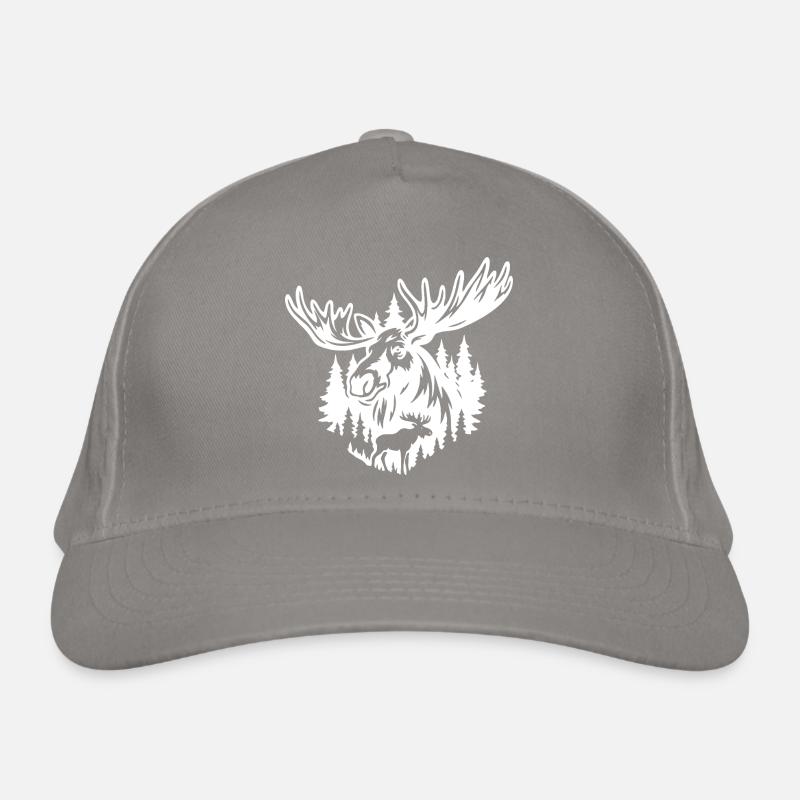Majestic Moose Nature Illustration Organic Baseball Cap