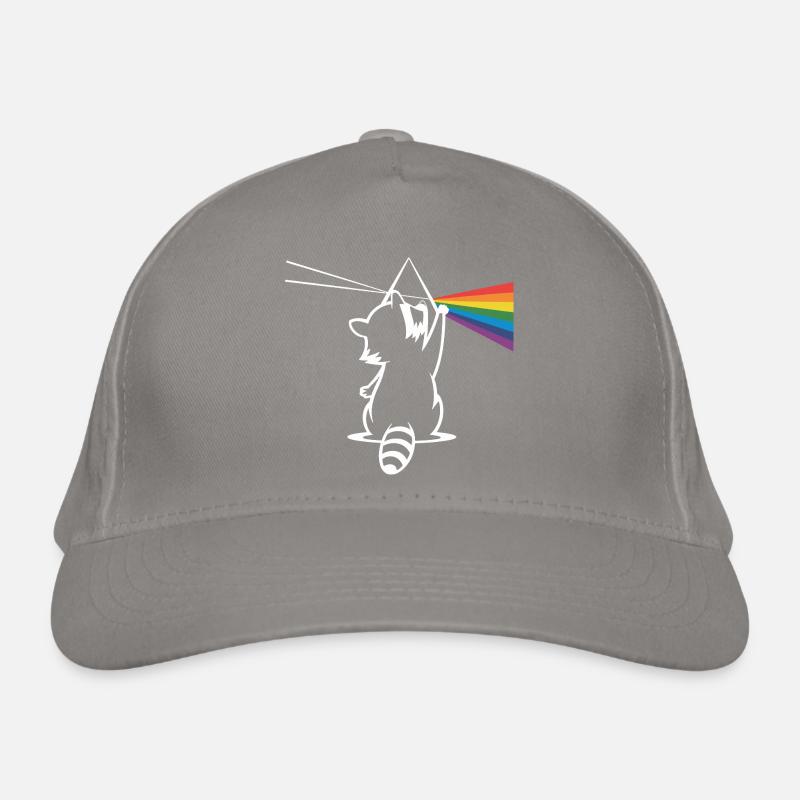 Waschbär Mit Prisma Und Regenbogen Spektrum Bio-Baseballkappe