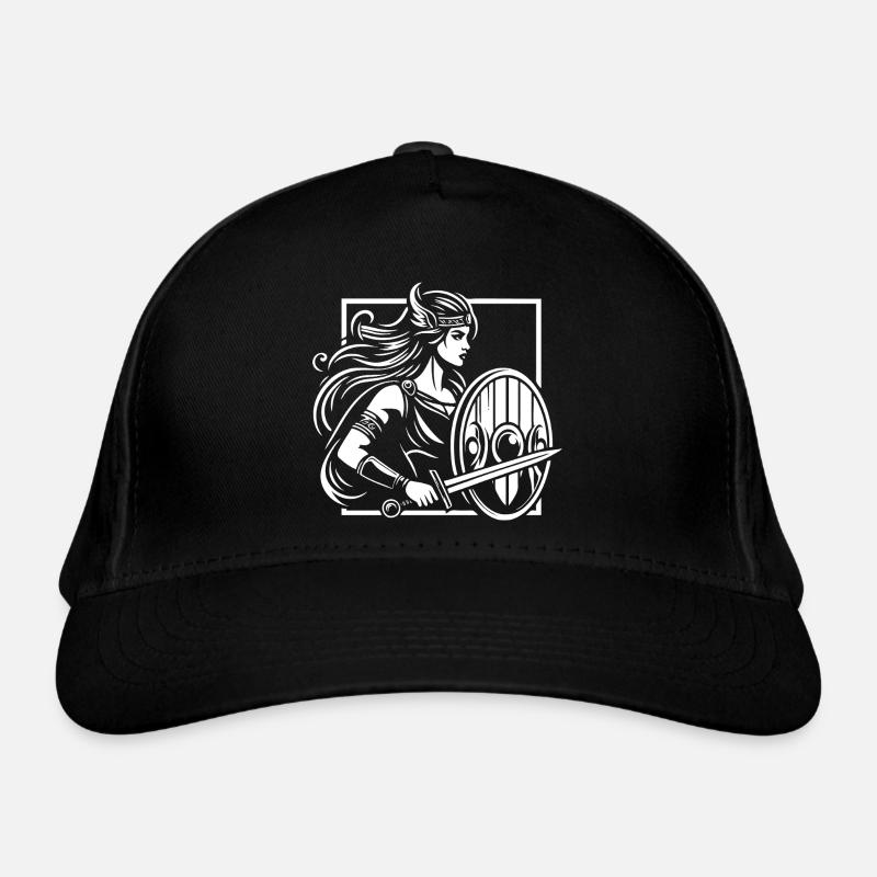 Shield Maiden Design – Strong Viking - Organic Baseball Cap - black