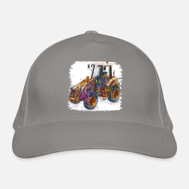 Neon Lines Construction Excavators Organic Baseball Cap
