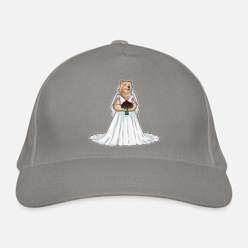 Bär Braut Rose Hochzeit Bio-Baseballkappe