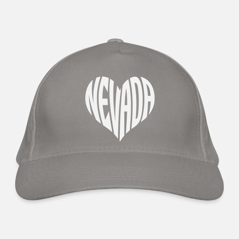 Nevada Heart Typography Organic Baseball Cap
